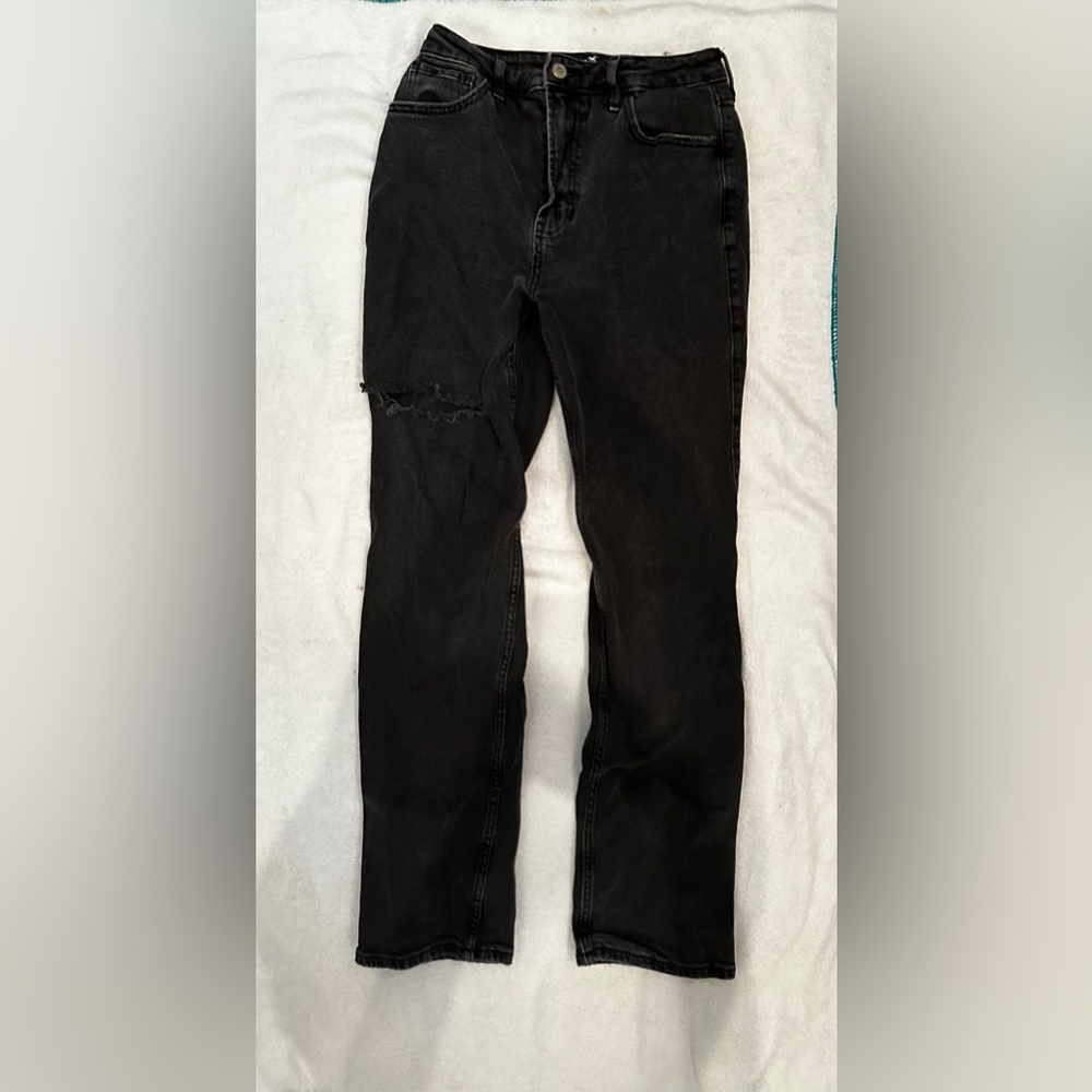 Womans Hollister ultra High rise stacked Vintage straight jeans